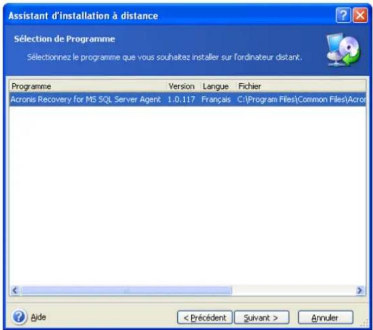 ACRONIS Recovery for MS SQL Server - Installation à distance de l'Agent d'Acronis Recovery for MS SQL Server - 2