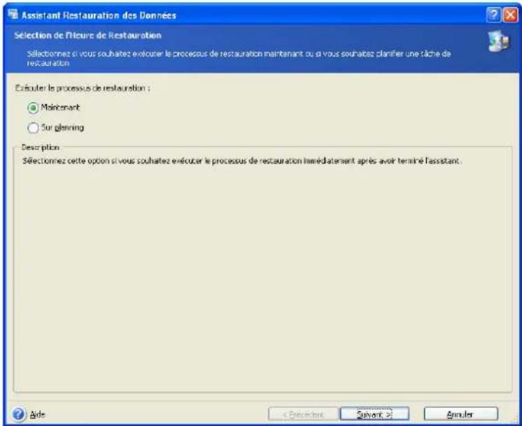 ACRONIS Recovery for MS SQL Server - Sélection de la date et de l'heure de la restauration - 1