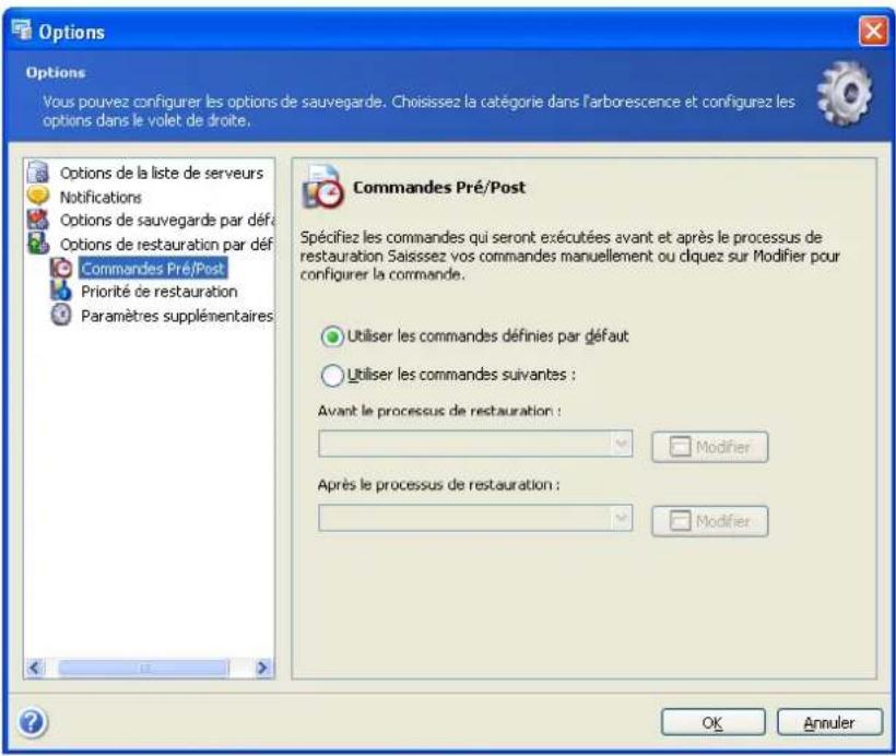 ACRONIS Recovery for MS SQL Server - Commandes avant / après - 1