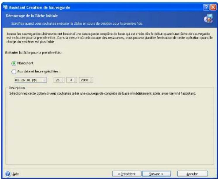 ACRONIS Recovery for MS SQL Server - Démarrage de la Tâche initiale - 1