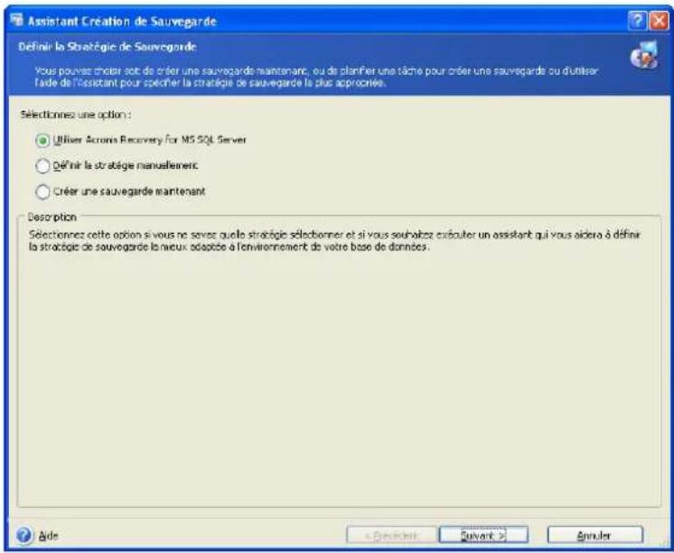 ACRONIS Recovery for MS SQL Server - Définition d'une stratégie de sauvegarde - 1
