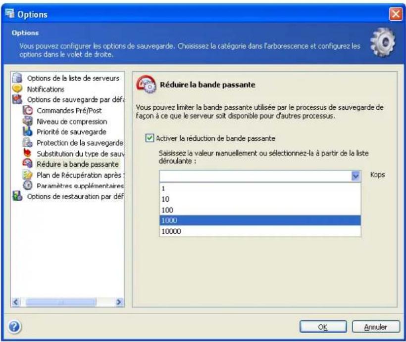 ACRONIS Recovery for MS SQL Server - Limitation de bande passante - 1
