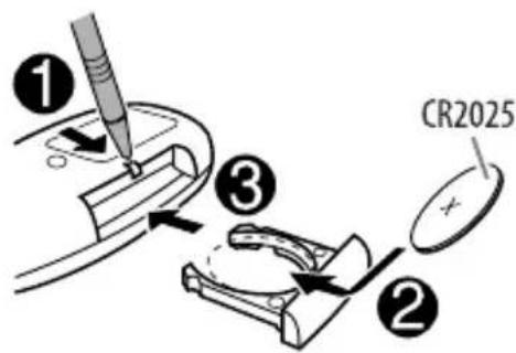 JVC KDPDR50 - Installing the lithium coin battery (CR2025) - 1