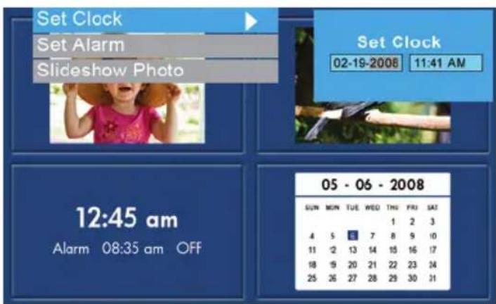 HP df1000 - Configuration du calendrier et de l'horloge: - 1
