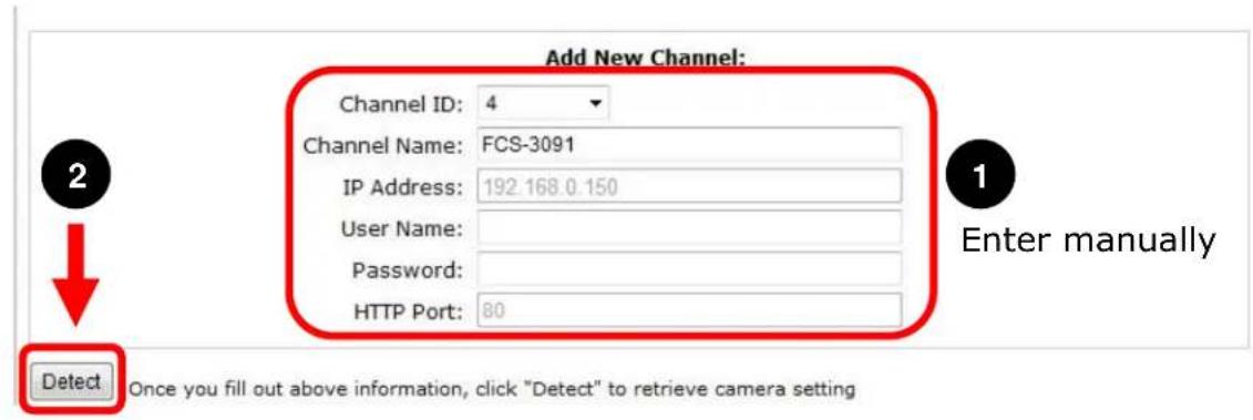LEVELONE NVR0208 - Add a camera manually - 1