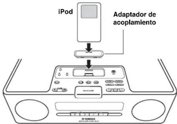 YAMAHA TSX120 - Ajuste su iPod en la base de iPod. - 1