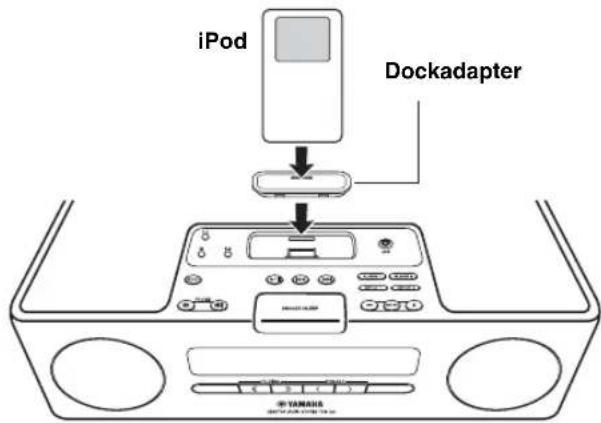 YAMAHA TSX120 - Setzen Sie ihren iPod in das iPod-Dock. - 1