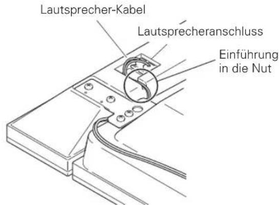 PIONEER PDPS58 - Verlegen Sie das mitgelieferte Laufsprecherkabel zwischen den Laufsprecher und dem Plasma-Fernseher (unter dem Laufsprecher-Montageelement hindurch) von unten. - 1