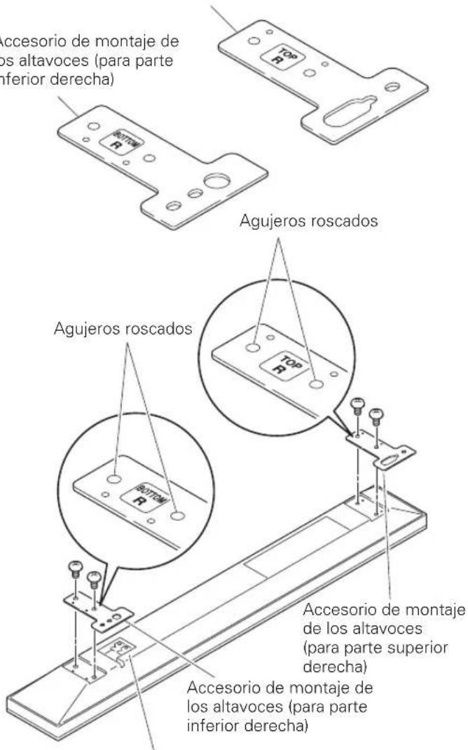 PIONEER PDPS58 - Como fjjar los accesorios de montaje de los altavoces en los altavoces. - 1