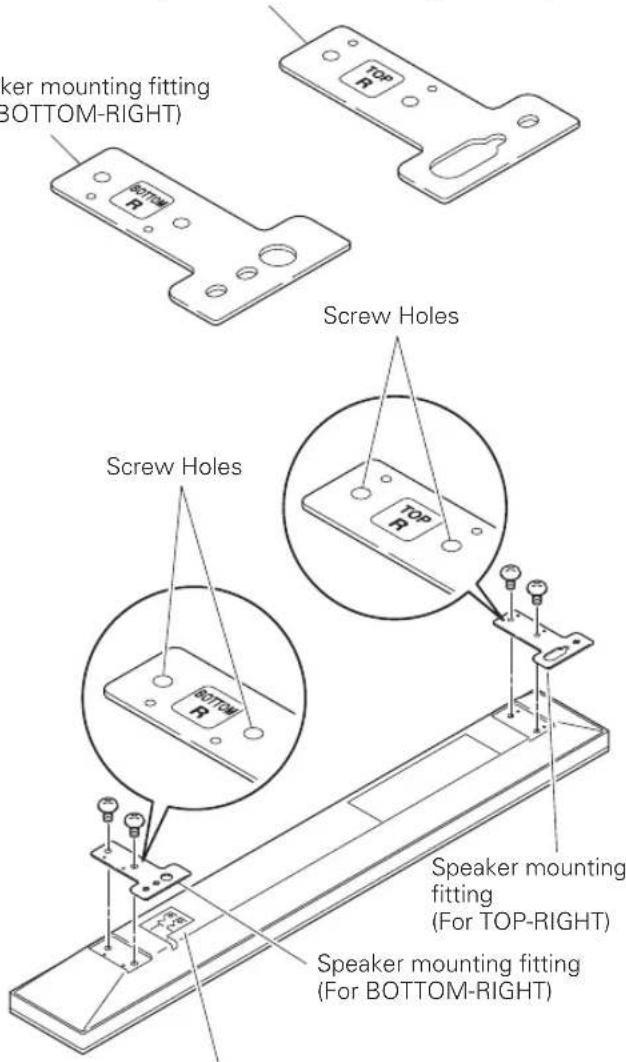 PIONEER PDPS58 - Attaching the Speaker Mounting Fittings to the Speakers. - 1