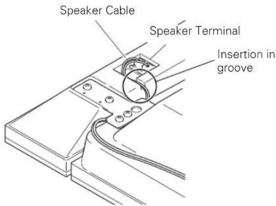 PIONEER PDPS58 - Hang the speaker mounting fitting on the screw you installed at the top by passing the wide part over it and lowering into the slot; screw in the lower screw temporarily. - 3