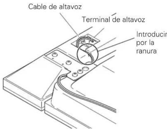 PIONEER PDPS58 - Cuelgue el accesorio de montaje del altavoz en el perno que ha atornillado en la parte superior. Paraarlo, deslice la parte más ancha por encima de el y después bajo el altavoz y encajelo en la ranura; atornille provisionalmente el perno inferior. - 3