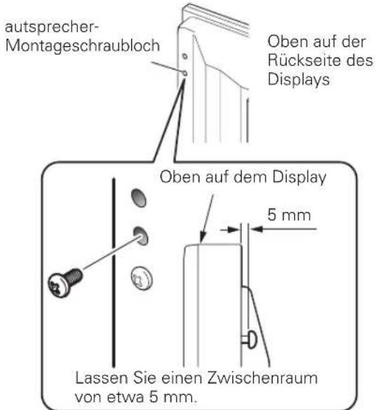 PIONEER PDPS58 - Schrauben Sie eine mitgelieferte Schraube in das Laufsprecher-Schraubloch (das untere der zwei Schraublöcher) auf der Rückseite des Displays. - 1