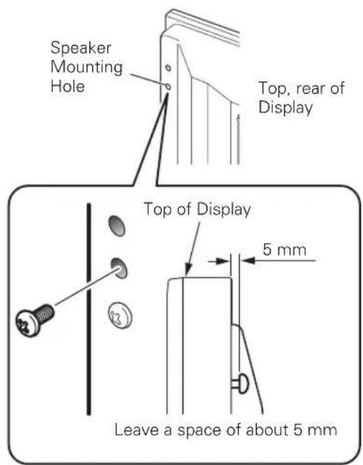 PIONEER PDPS58 - Screw an supplied screw into the speaker mounting hole (lower of the two) at the top, rear of the display. - 1