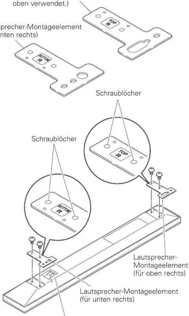 PIONEER PDPS58 - Befestigen der Laufsprecher-Montageelemente an den Laufsprechern. - 1
