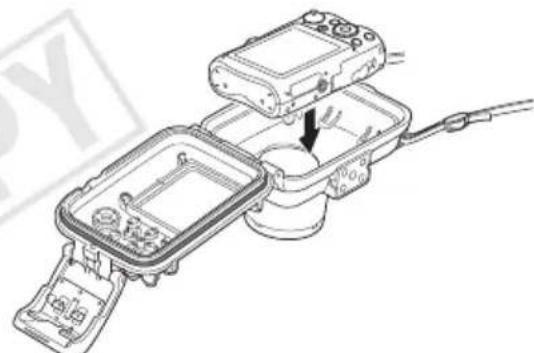 CANON PowerShot SD990 IS - Colocacion de laamera en lafunda impermeable - 1