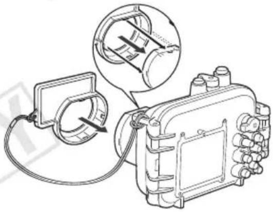 CANON PowerShot SD990 IS - 2Fit the diffusion plate onto the Waterproof Case. - 1