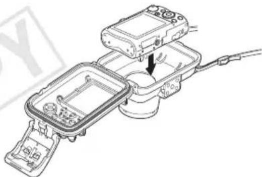 CANON PowerShot SD990 IS - Inserimento della fotocamera nella Custodia Impermeabile - 1