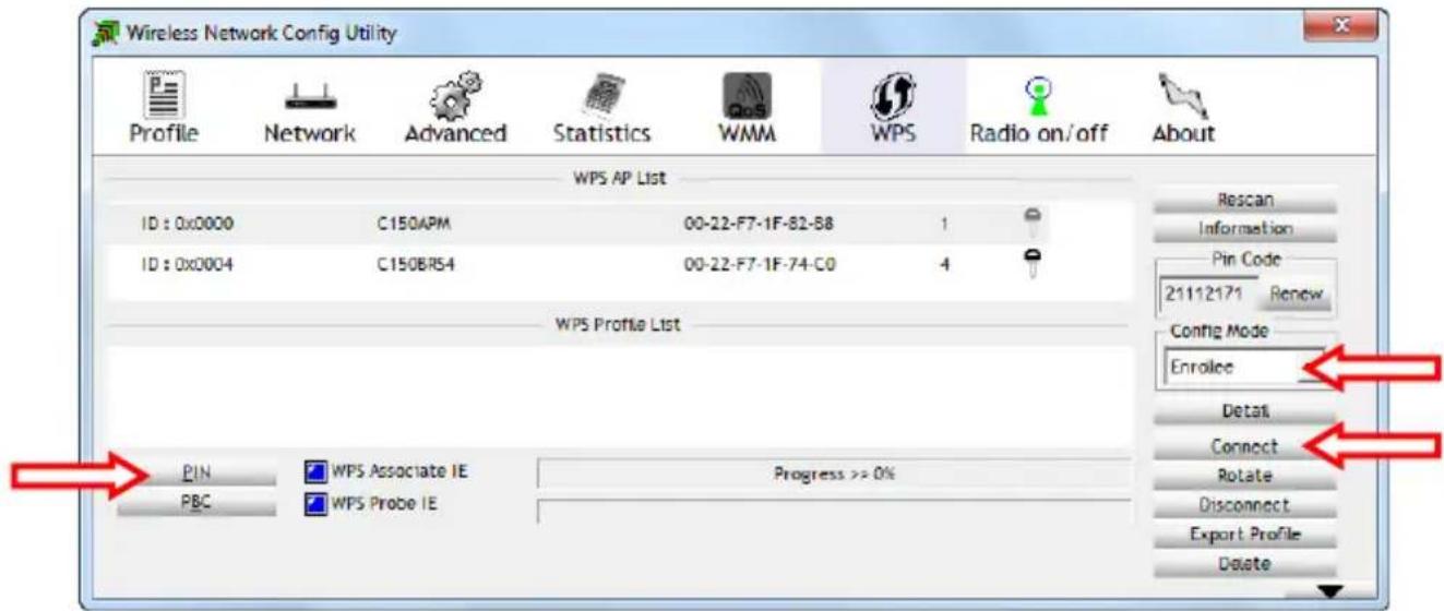 CONCEPTRONIC C300RU V3 - Ligar automaticamente através da função WPS por Código PIN - 1