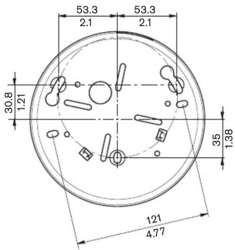 BOSCH VDC445V0410 - Afmetingen met doos voor opbouwmontage (mm/inch) - 1