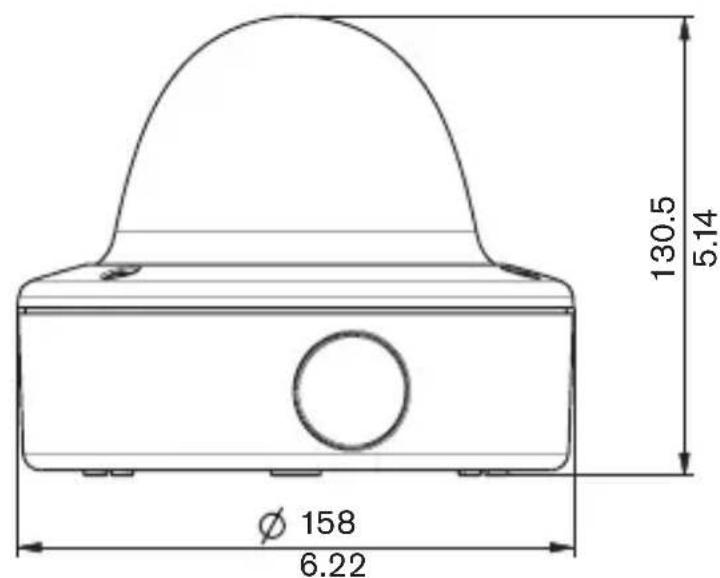 BOSCH VDC445V0410 - 采用表面安装盒时的尺寸 （毫米英寸） - 2