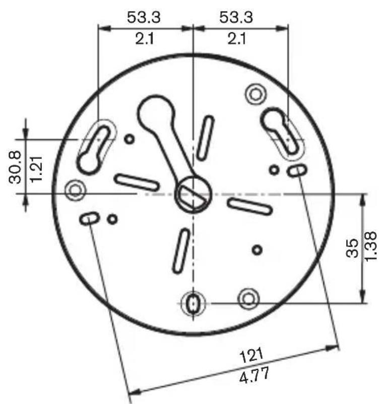 BOSCH VDC445V0910S - Dimensions with surface mount box (mm/inch) - 1