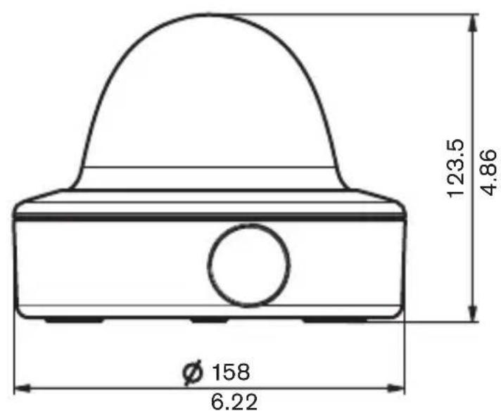 BOSCH VDC455V0310S - Dimensiones con la caja de montaje en superficie (mm) - 2