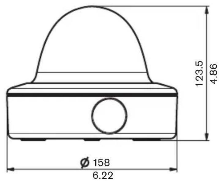 BOSCH VDC455V0310S - 采用表面安装盒时的尺寸 (毫米英寸) - 2