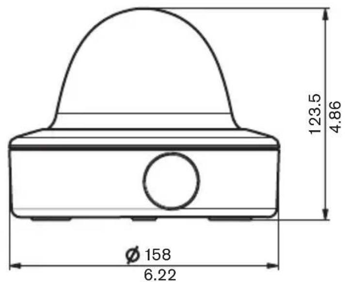 BOSCH VDC455V0910S - Dimensions with surface mount box (mm/inch) - 2