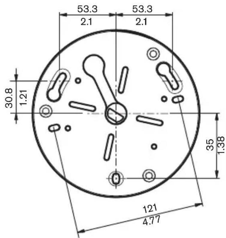 BOSCH VDC455V0910S - Dimensoes com a caixa de montagem saliente (mm/polegadas) - 1