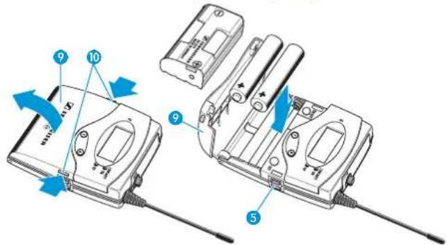 SENNHEISER EK 100 G3 - Insérer les piles/le pack accu - 1