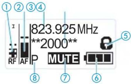 SENNHEISER EK 2000 - Vue d'ensembles des affichages - 1