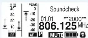 SENNHEISER EM 2050 - Contenu de l'affichage affichage standard sélectionnable - 1