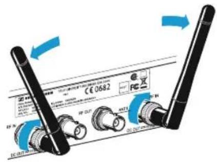 SENNHEISER EM 2050 - Raccorder les antennes bâtons à l'arrière du récepteur - 2