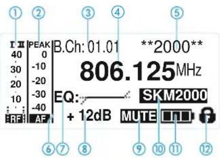 SENNHEISER EM 2050 - Vue d'ensembles des affichages - 1