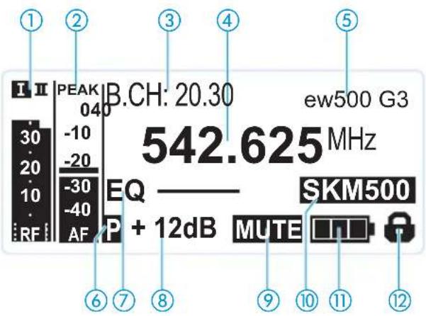 SENNHEISER EM 500 G3 - Vue d'ensembles des affichages - 1