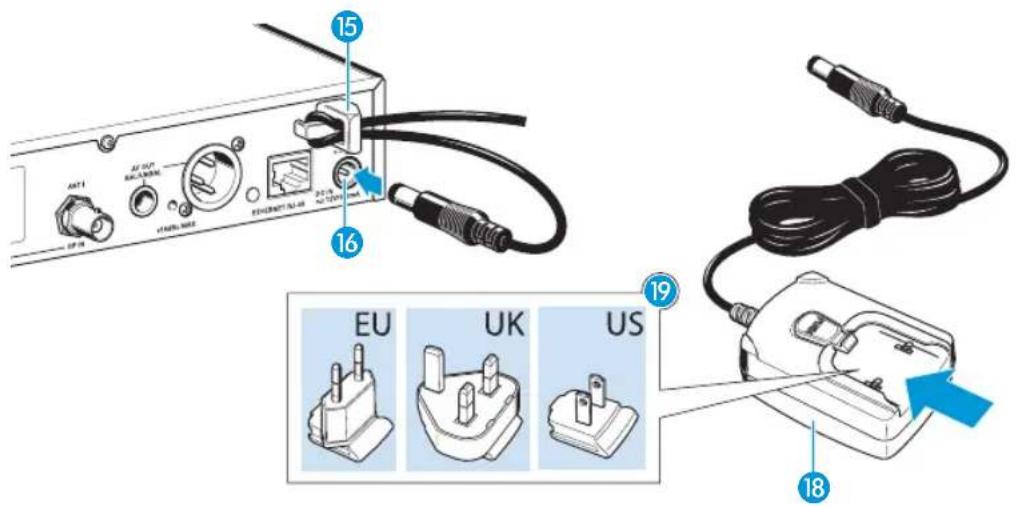 SENNHEISER EM 500 G3 - Raccorder le bloc secteur - 1