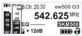 SENNHEISER EM 500 G3 - Si l'un des affichages standard est affiché ... - 1
