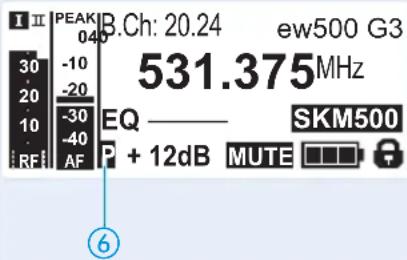 SENNHEISER EM 500 G3 - Affichage du récepteur Signification - 3