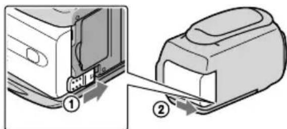 SONY Handycam DCRSX65ES - Retrait de la batterie - 1