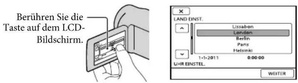 SONY Handycam DCRSX65ES - Schritt 2: Einschalten des Geräts und Einstellung des Datum und der Uhrzeit - 2
