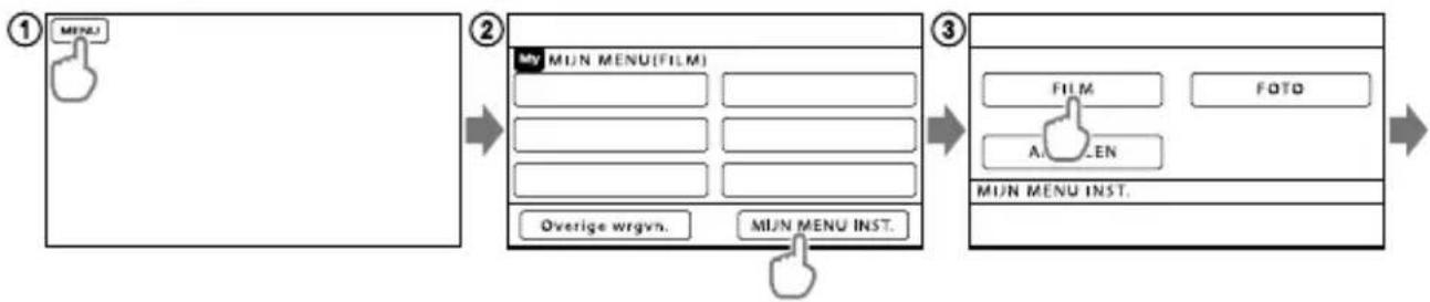 SONY Handycam DCRSX65ES - Gebruik van MIJN MENU - 1