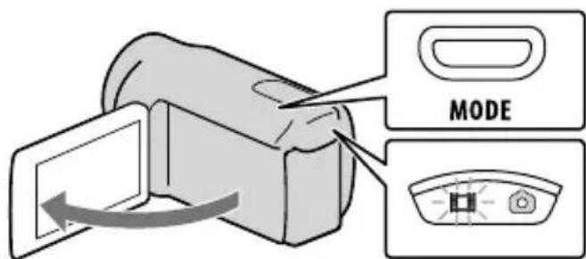 SONY Handycam DCRSX65ES - Ouvrez l'écran LCD de votre caméscope. - 1