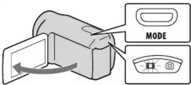 SONY Handycam DCRSX65ES - Aprière lo schermo LCD della videocamera. - 1