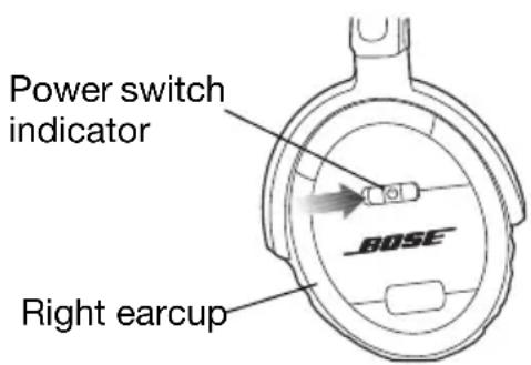 Power switch indicator Right earcup