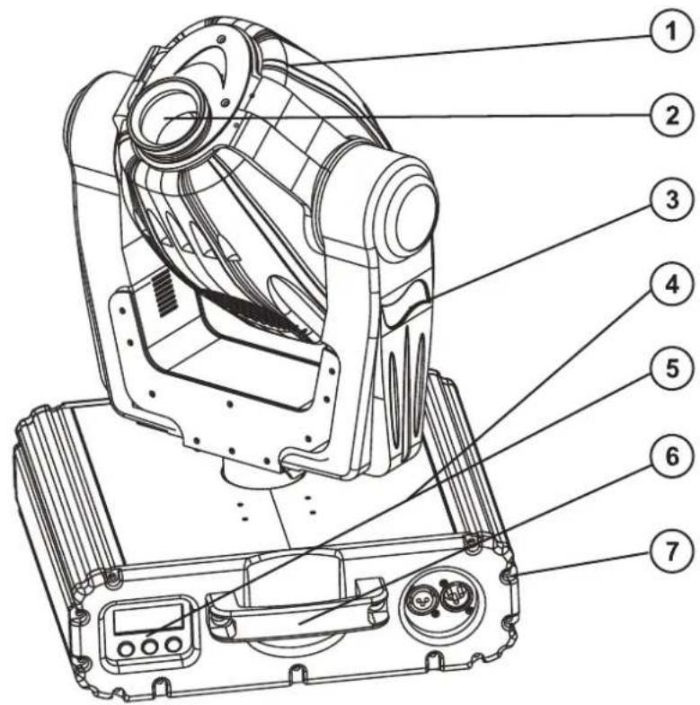 Technical diagram of a mechanical device with numbered parts for identification