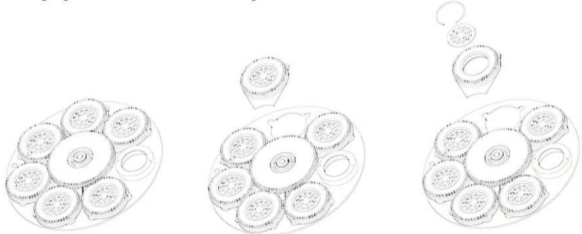 Futurelight PHS750E - Inserting/Exchanging gobos - 5