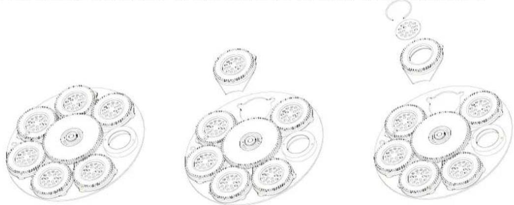 Futurelight PHS1200E - Einsetzen/Austauschen von Gobos - 5