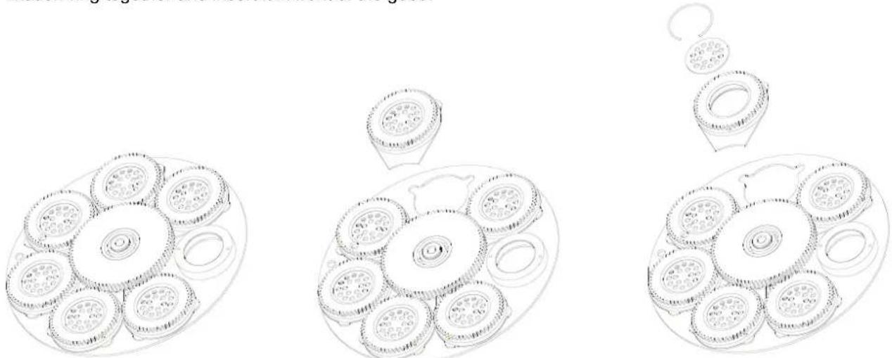 Futurelight PHS1200E - Inserting/Exchanging gobos - 4