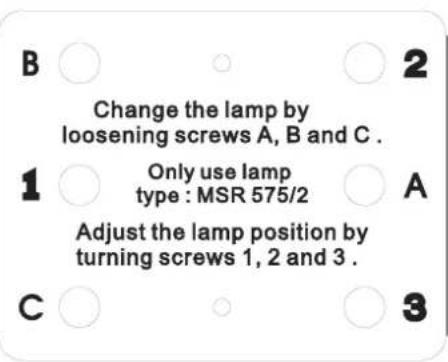 Futurelight PSX575 - Lamp adjustment - 1
